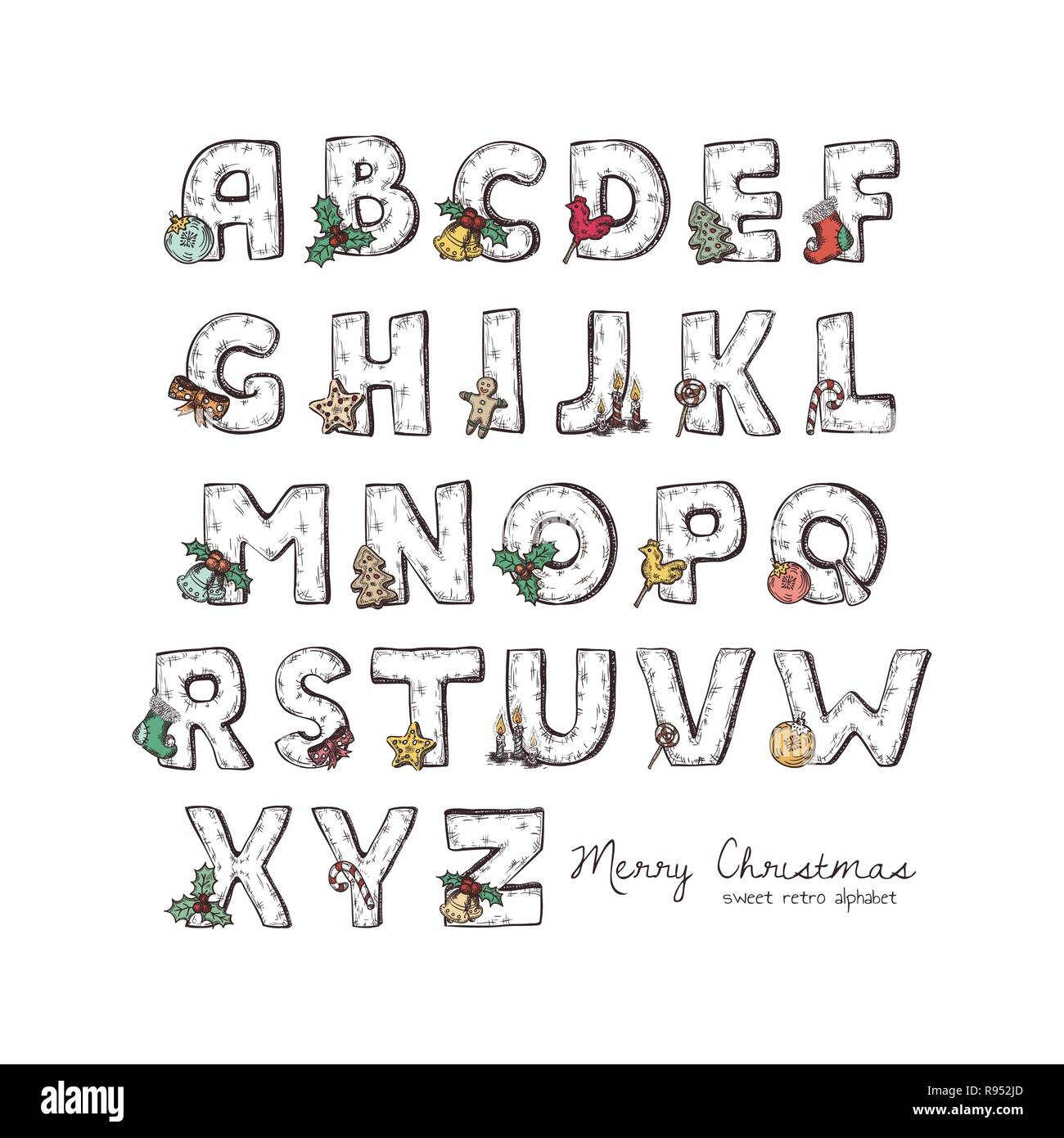 Christmas Alphabet Hi-Res Stock Photography And Images - Alamy within Christmas Alphabet Letters to Color