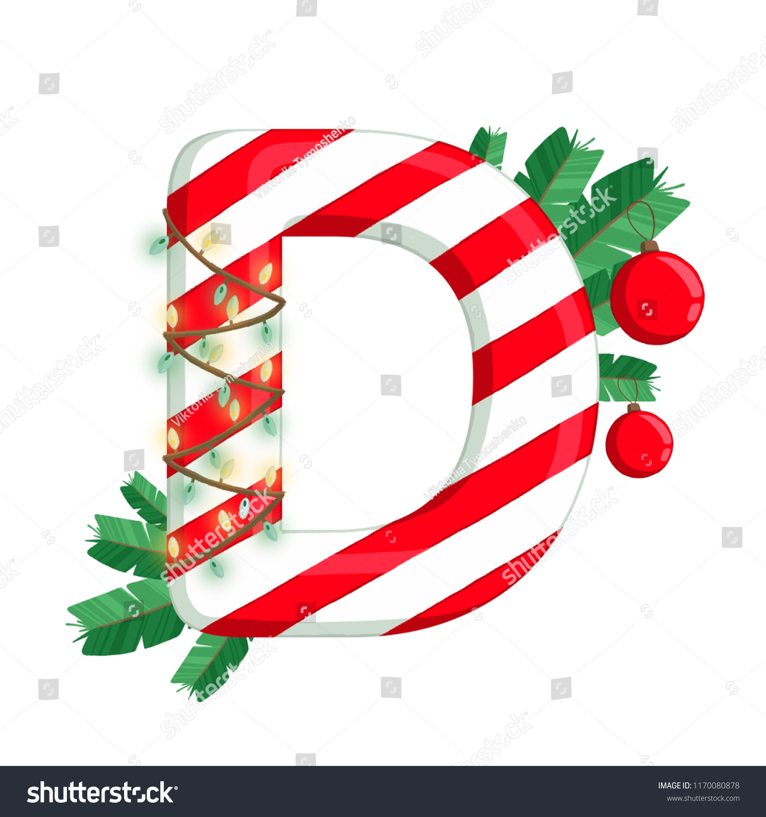 Christmas Alphabet Illustration Letter D Tree Stock Illustration regarding Christmas Alphabet Letter D