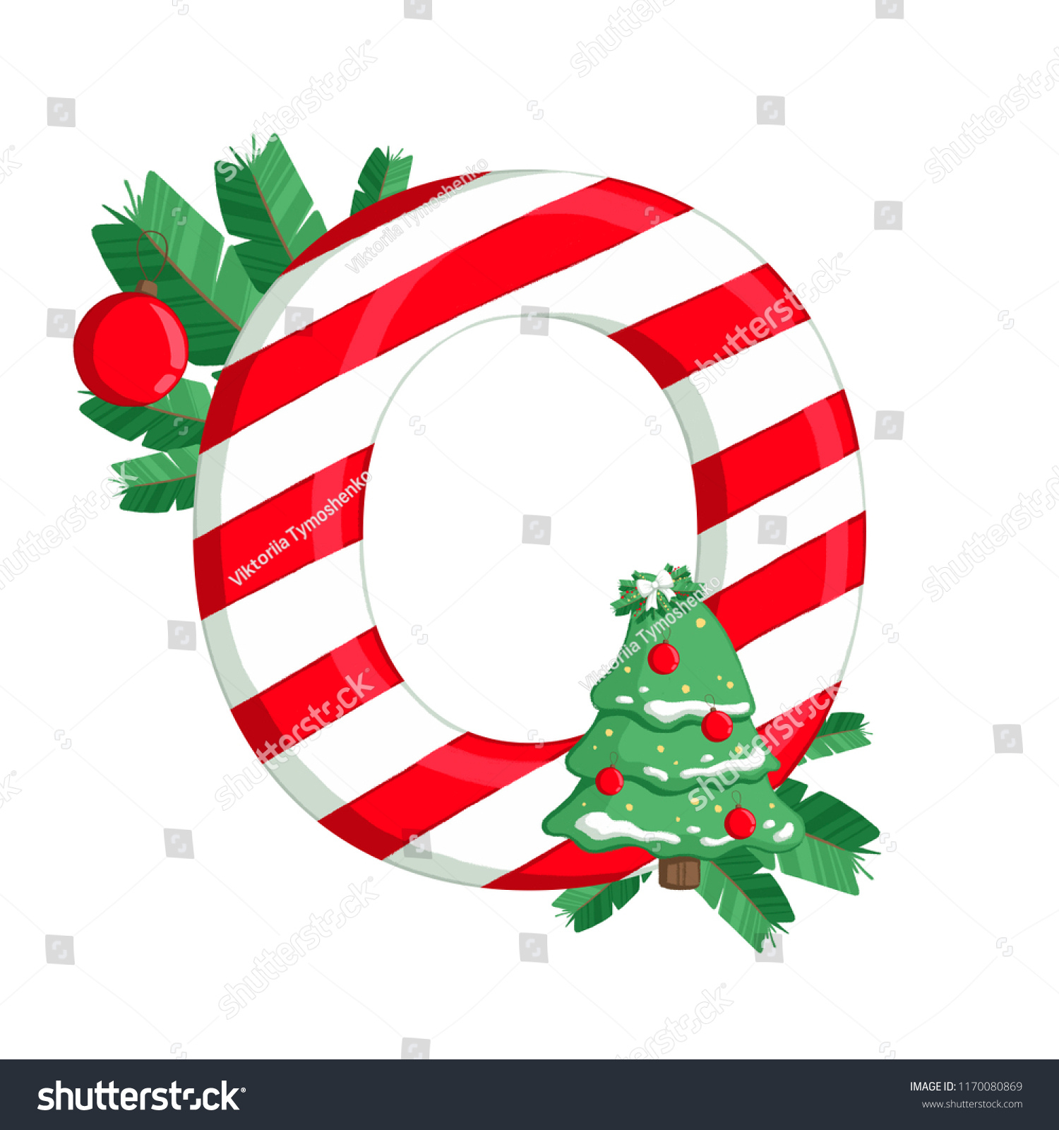 Christmas Alphabet Illustration Letter O Tree Stock Illustration regarding Christmas Alphabet Letter O