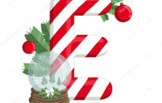 Christmas Alphabet Illustration Letter Tree Snowball Decorations within Christmas Alphabet Letter E