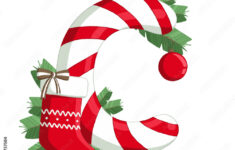 Christmas Alphabet. Illustration Of Letter C With Tree, Sock And pertaining to Christmas Alphabet Letter C
