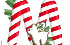Christmas Alphabet. Illustration Of Letter M With Tree, Cookies regarding Christmas Alphabet Letter M Christmas Design