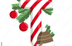 Christmas Alphabet. Illustration Of Letter T With Tree, Cookies within Christmas Alphabet Letters Decorations