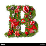 Christmas Alphabet Letter B Isolated On White Stock Photo   Alamy With Christmas Alphabet Letter B