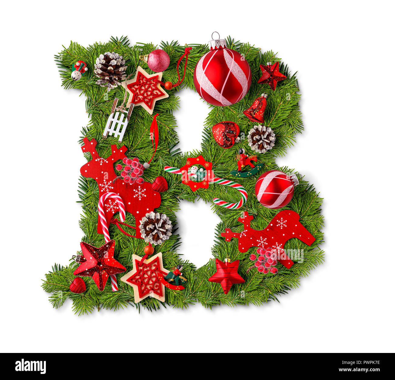 Christmas Alphabet Letter B Isolated On White Stock Photo - Alamy with Christmas Alphabet Letter B