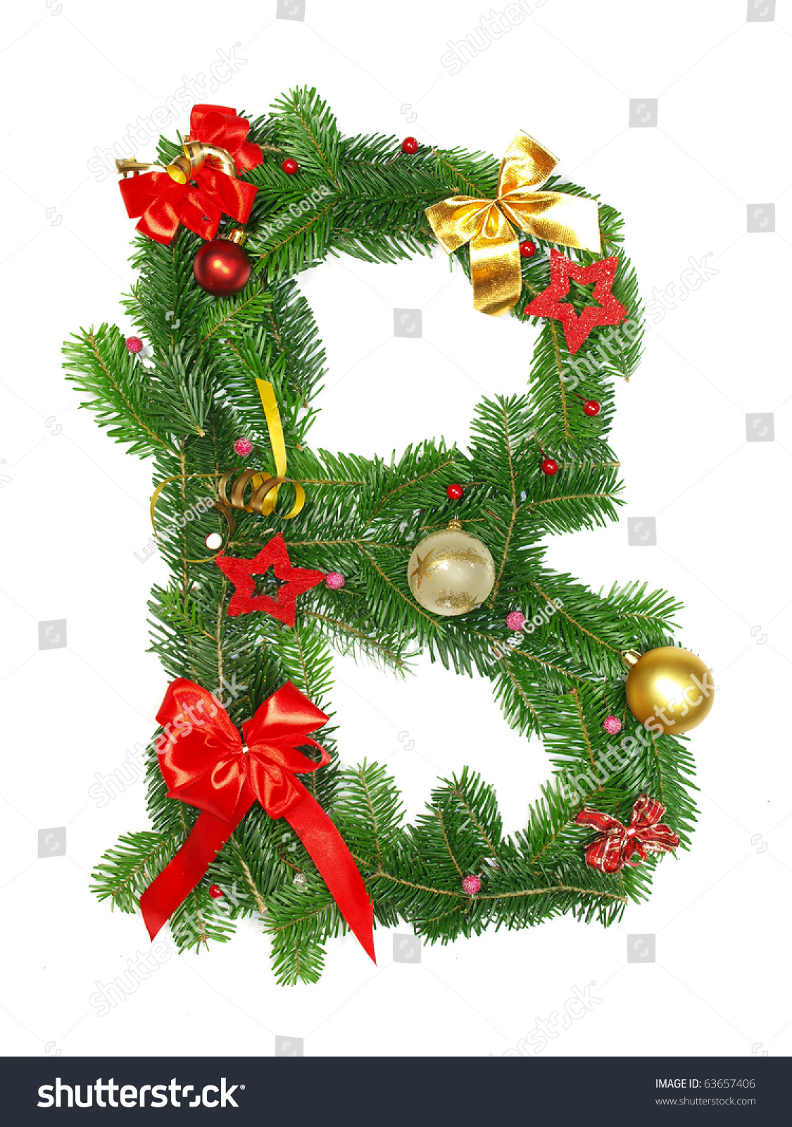 Christmas Alphabet Letter B Stock Photo 63657406 | Shutterstock intended for Christmas Alphabet Letter B