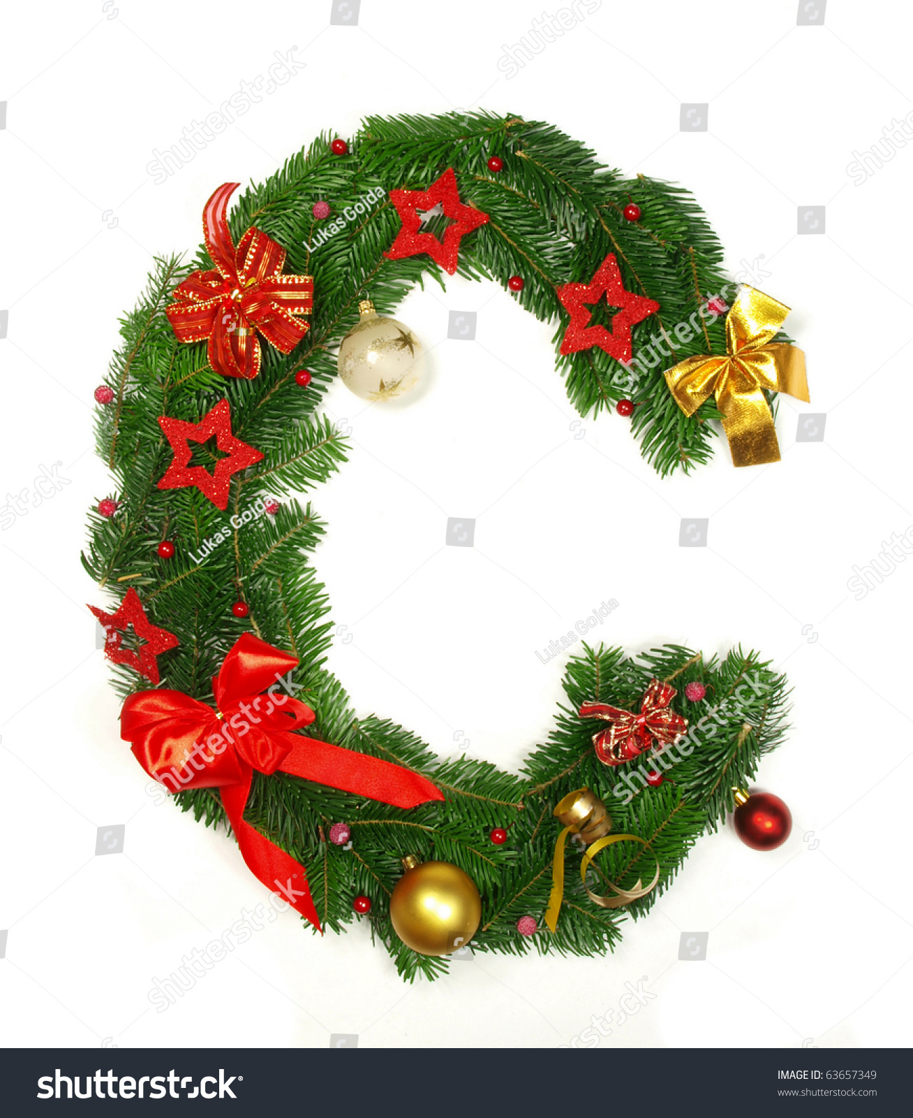 Christmas Alphabet Letter C Stock Photo 63657349 | Shutterstock within Christmas Alphabet Letter C