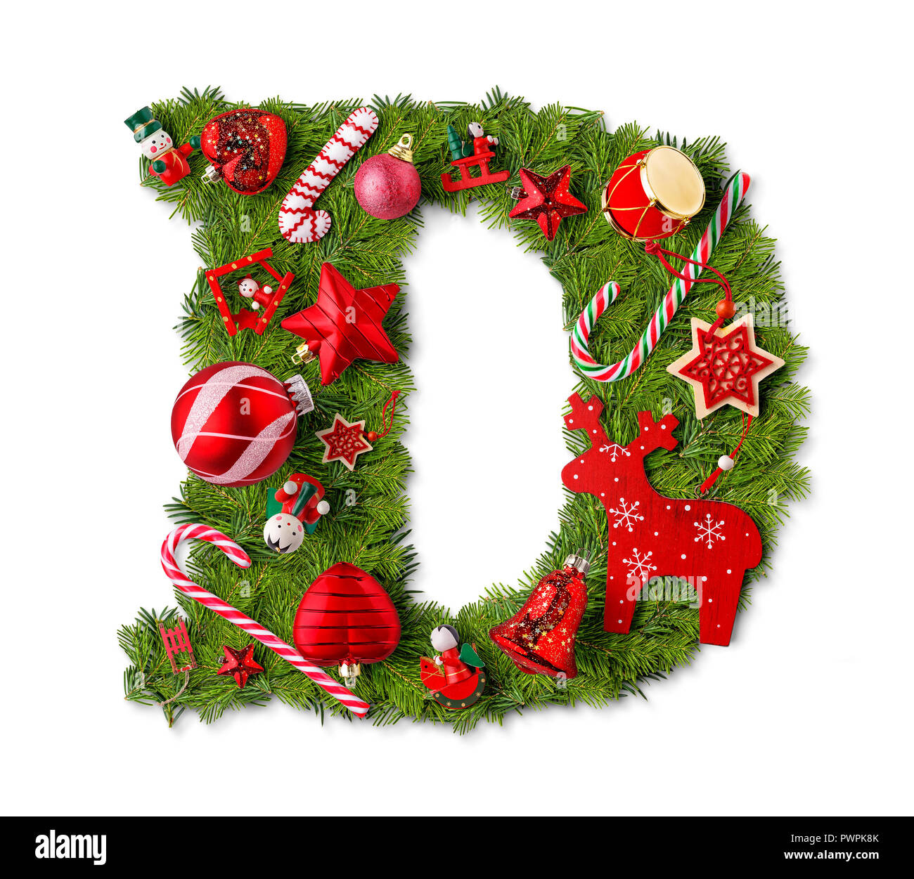 Christmas Alphabet Letter D Isolated On White Stock Photo - Alamy within Christmas Alphabet Letter D