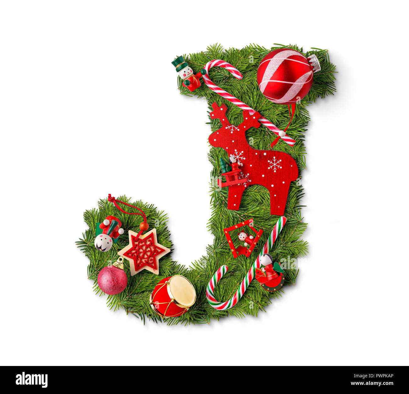 Christmas Alphabet Letter J Isolated On White Stock Photo - Alamy for Christmas Alphabet Letter J