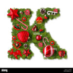 Christmas Alphabet Letter K Isolated On White Stock Photo   Alamy In Christmas Alphabet Letter K