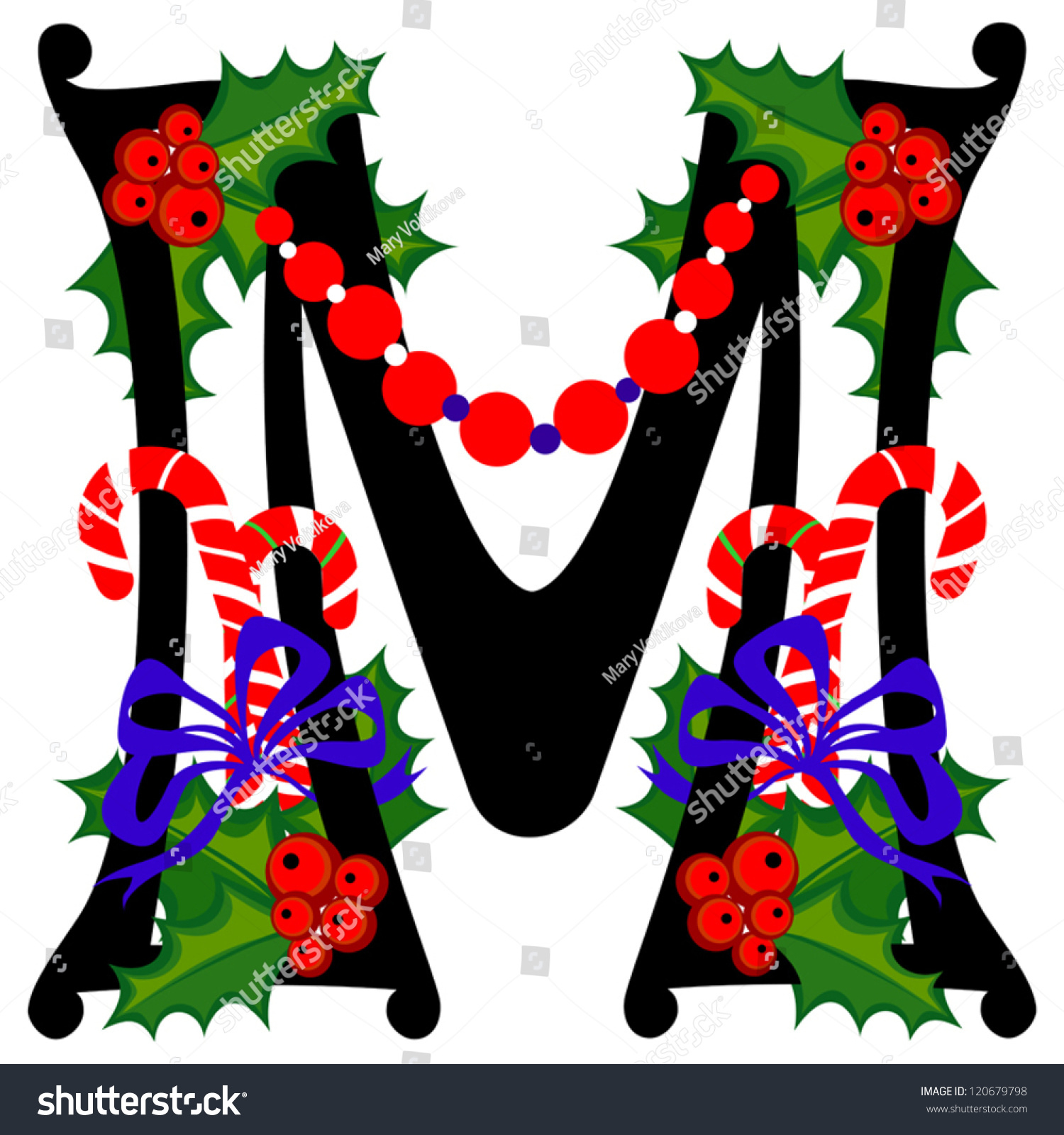 Christmas Alphabet Letter M Vector Version: Stock-Vektorgrafik intended for Christmas Alphabet Letter M Christmas Design