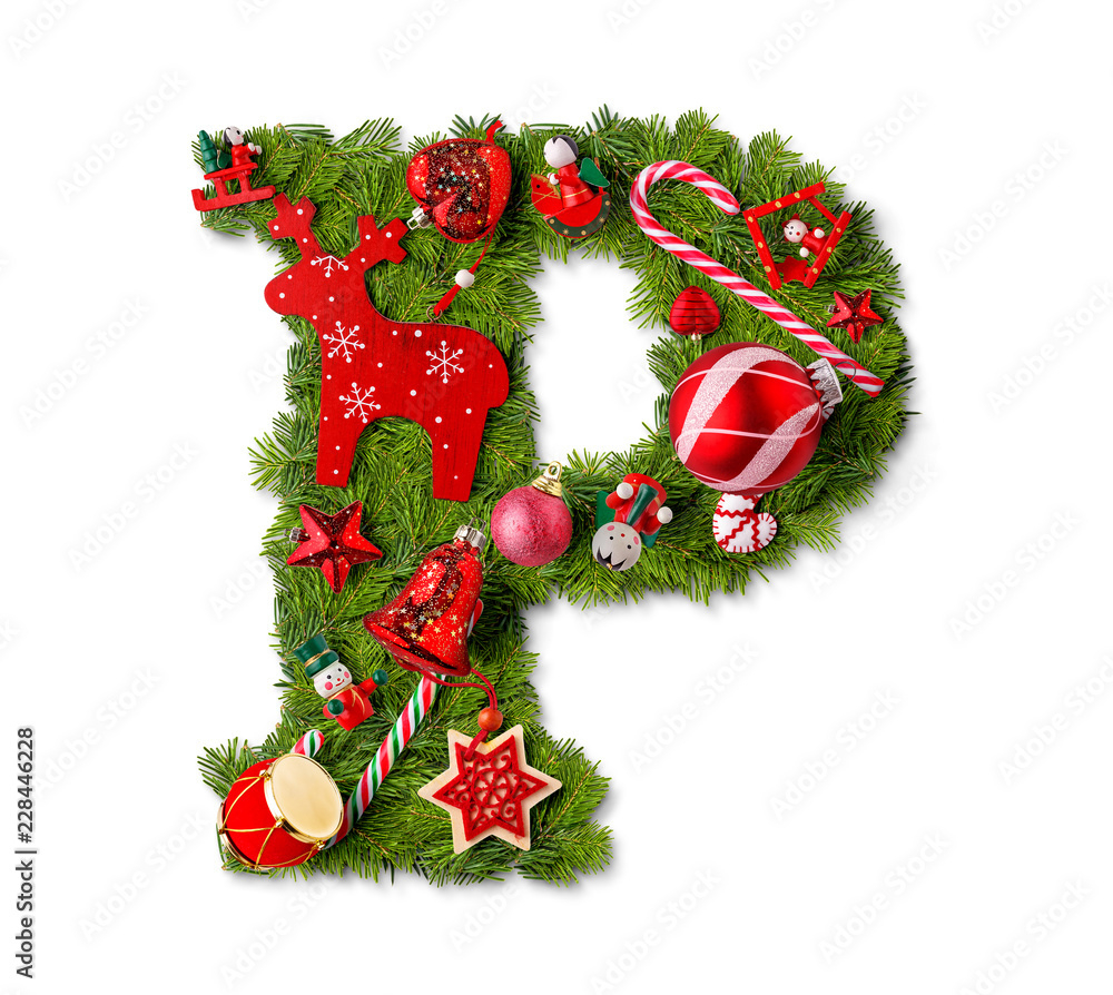 Christmas Alphabet Letter P Stock Photo | Adobe Stock pertaining to Christmas Alphabet Letter P