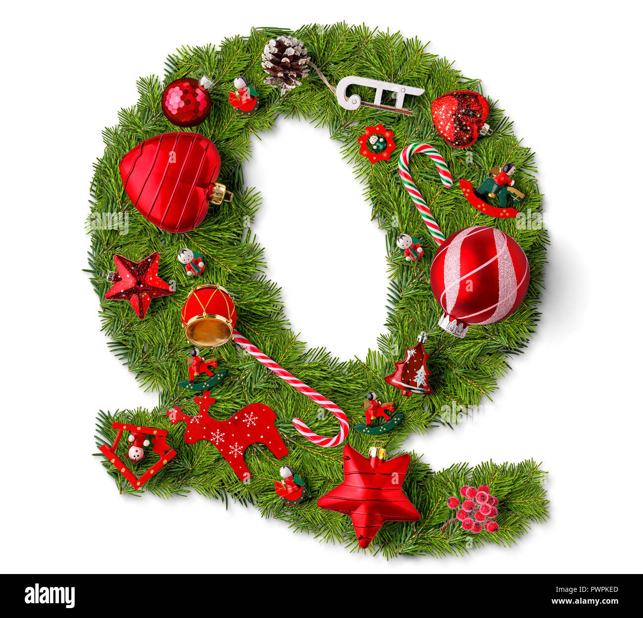 Christmas Alphabet Letter Q Isolated On White Stock Photo - Alamy with Christmas Alphabet Letter Q