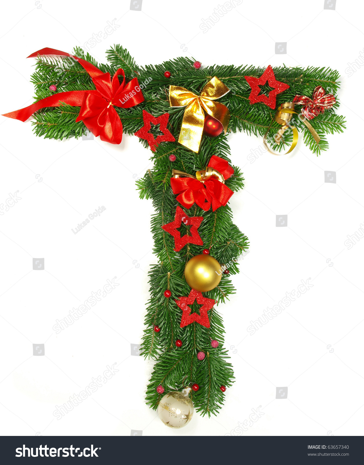 Christmas Alphabet Letter T Stock Photo 63657340 | Shutterstock in Christmas Alphabet Letter T