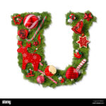 Christmas Alphabet Letter U Isolated On White Stock Photo   Alamy With Christmas Alphabet Letter U