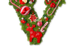 Christmas Alphabet Letter V Isolated On White Stock Photo - Alamy with Christmas Alphabet Letter V