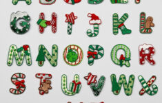 Christmas Alphabet Letters Embroidered Motif Fabric Iron On Patch in Christmas Alphabet Images