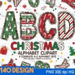 Christmas Alphabet Letters, Individual Christmas Alphabet Letters Intended For Free Printable Christmas Alphabet Letters