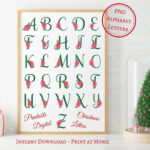 Christmas Alphabet Letters Png Clipart Floral Watercolor Throughout Christmas Alphabet Letters Png