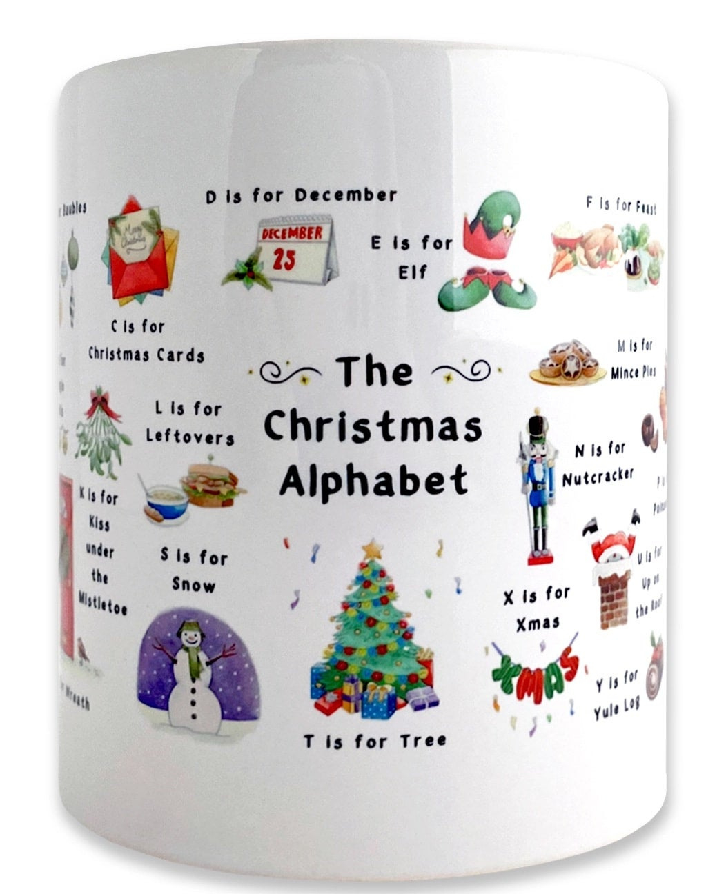 Christmas Alphabet Mug with Christmas Alphabet Mug