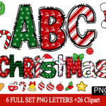 Christmas Alphabet Png Christmas Letters Numbers Clipart Santa In Christmas Alphabet Letters Png