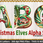 Christmas Alphabet Set, 3D Alphabet, Christmas Elves Alphas With Regard To Christmas Elf Alphabet Letters