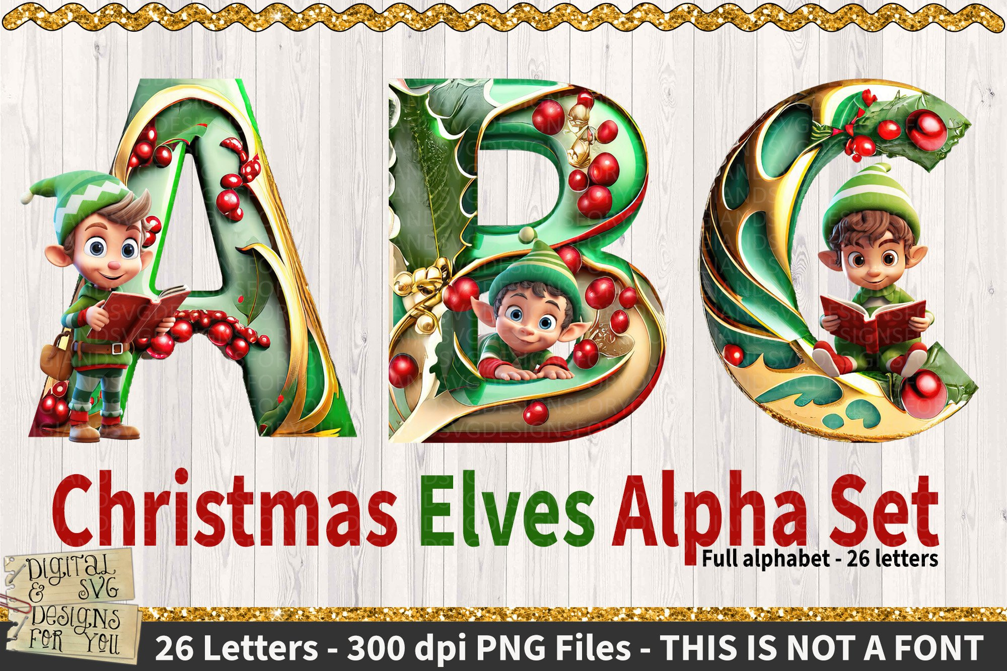 Christmas Alphabet Set, 3D Alphabet, Christmas Elves Alphas with regard to Christmas Elf Alphabet Letters