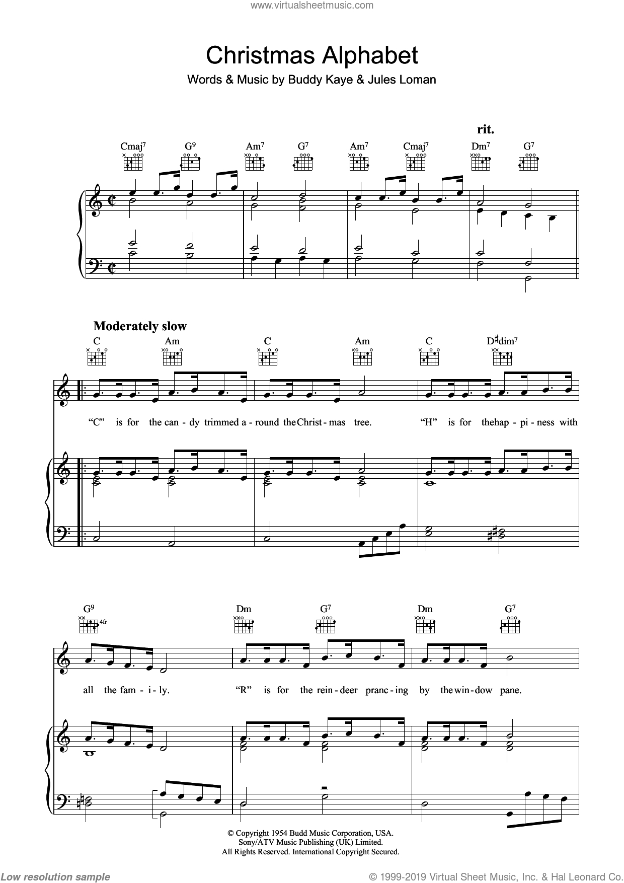 Christmas Alphabet Sheet Music For Voice, Piano Or Guitar (Pdf) pertaining to Christmas Alphabet Song Lyrics Chords