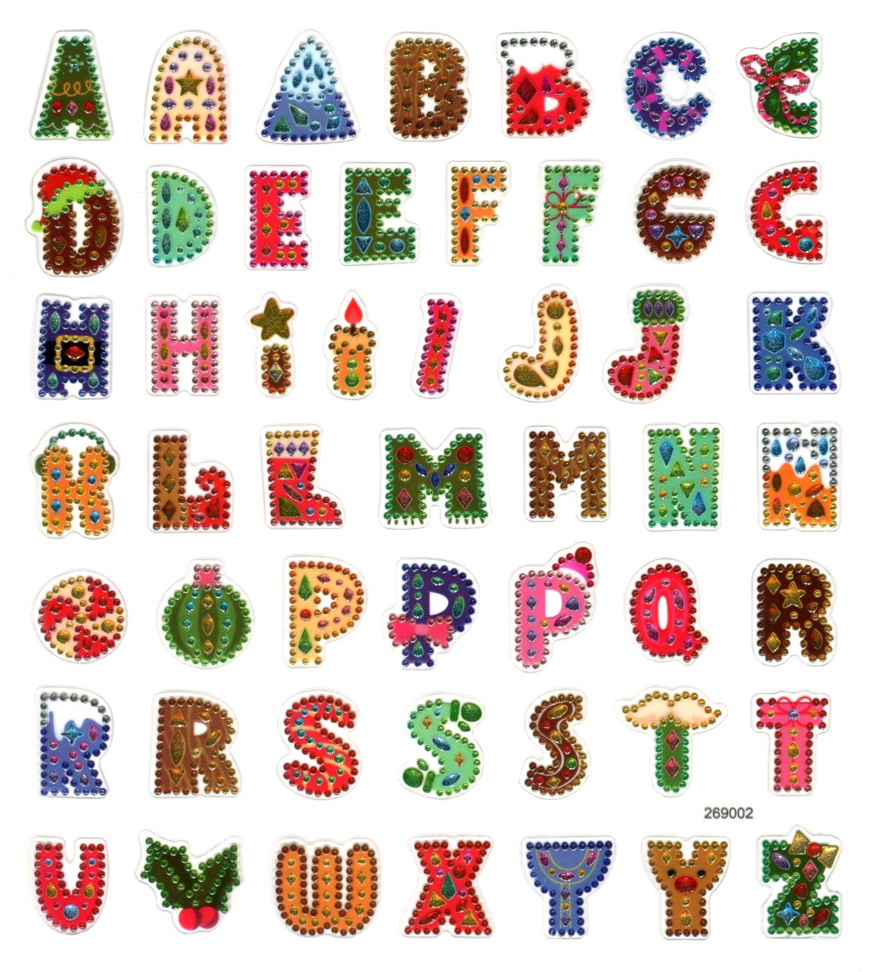 Christmas Alphabet Stickers 10Pcs - Habico with Christmas Alphabet Stickers