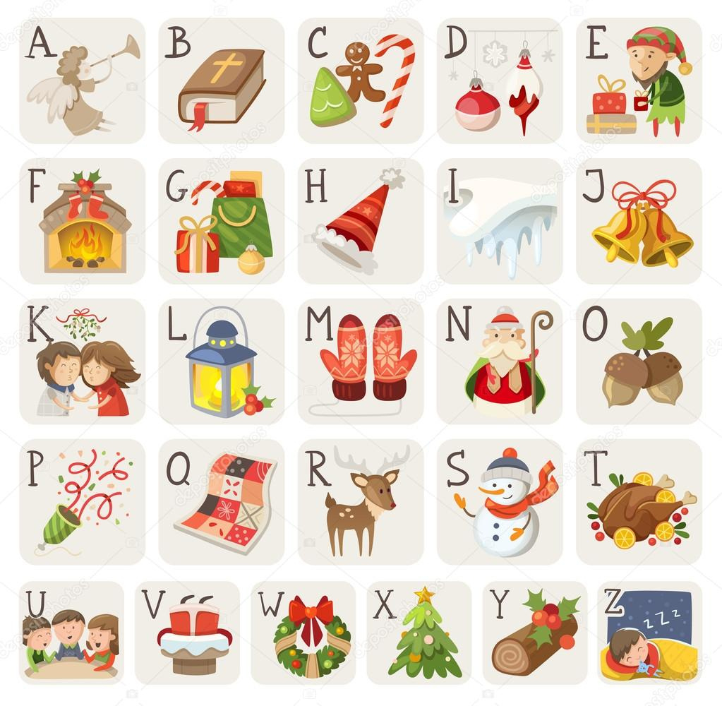 Christmas Alphabet. Stock Vector©Moonkin 60459725 inside Christmas Items Alphabet