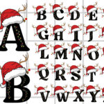 Christmas Alphabet Svg Bundle, A Z Letters Svg For Cricut With Christmas Alphabet Stencils