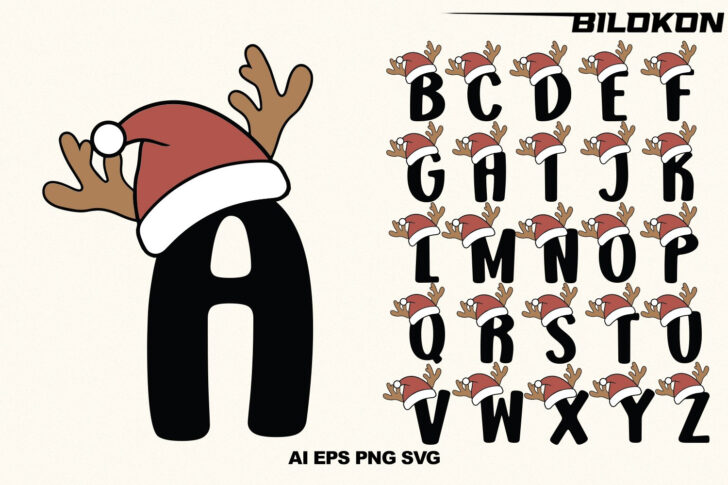 Christmas Alphabet Letter Templates