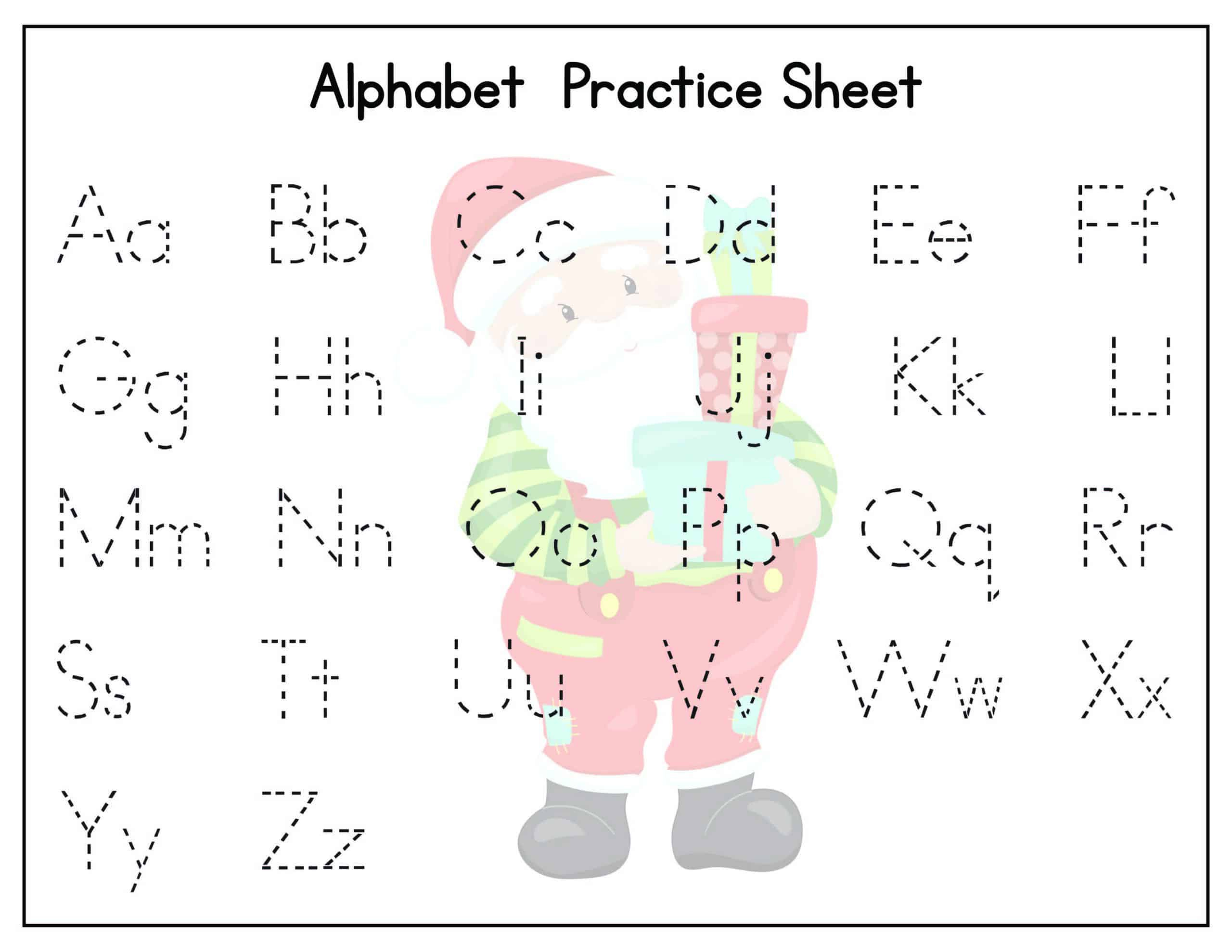 Christmas Alphabet Tracing Worksheets - Kids Activity Zone inside Christmas Alphabet Worksheet Kindergarten