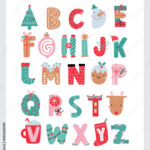 Christmas Alphabet With Cute Characters. Winter Abs And Cartoon Intended For Letters Of The Alphabet Christmas