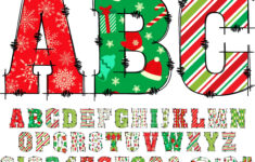 Christmas Clipart Alphabet Png, Wrapping Paper Alphabet, Doodle with Clipart Christmas Alphabet Letters