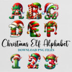 Christmas Elf Alphabet Letters Cliparts Sublimation Png Dtf Design Regarding Christmas Elf Alphabet Letters