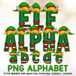 Christmas Elf Alphabet Png, Faux Embroidery Classic Stitch Patch Intended For Christmas Elf Alphabet Letters