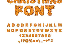 Christmas Font. Alphabet Cookie. Gingerbread Typography. Abc inside Christmas Food Alphabet