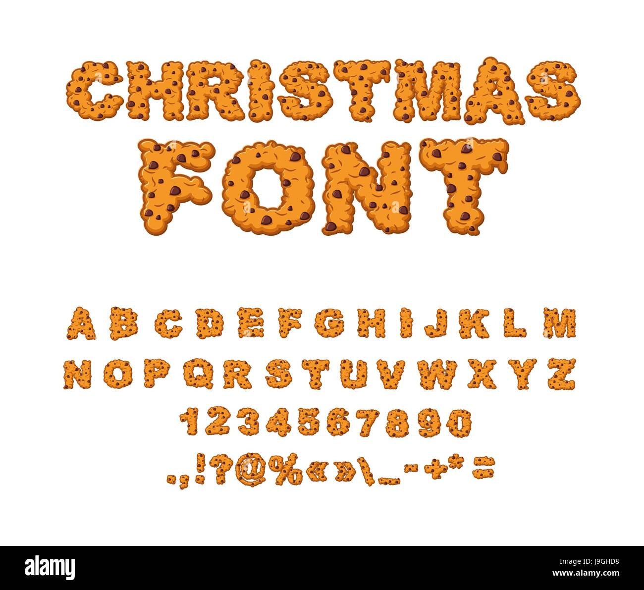 Christmas Font. Alphabet Cookie. Gingerbread Typography. Abc inside Christmas Food Alphabet