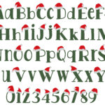 Christmas Font With Santa Hat Alphabet Machine Embroidery Designs Regarding Machine Embroidery Christmas Alphabet