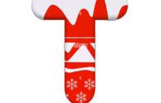 Christmas Letter T - Uppercase 3D Santa Xmas Font Isolated On in Christmas Alphabet Letter T