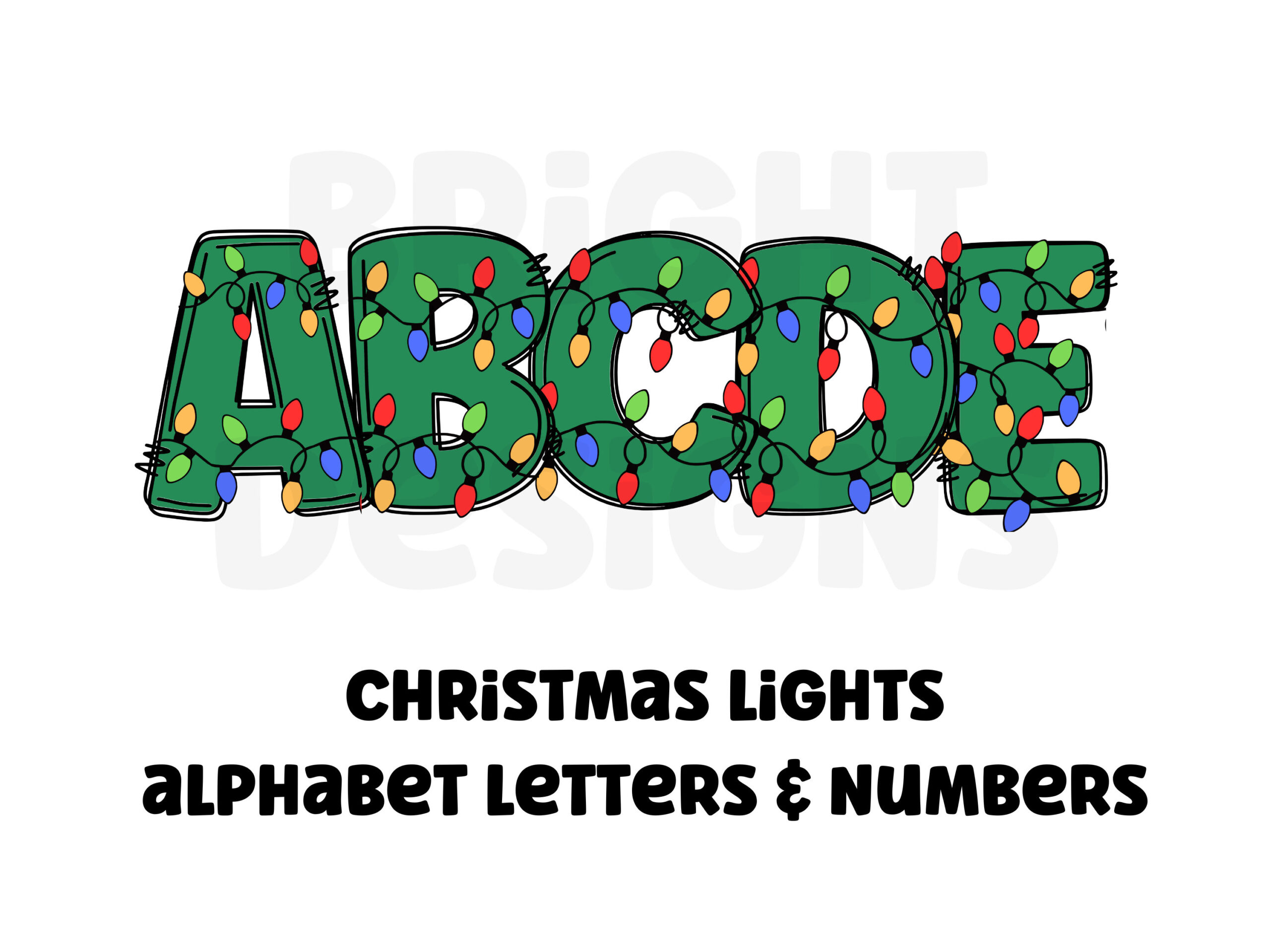 Christmas Lights Clipart Letters 300Dpi Transparent Png. 1 Set Of for Christmas Lights Alphabet Letters