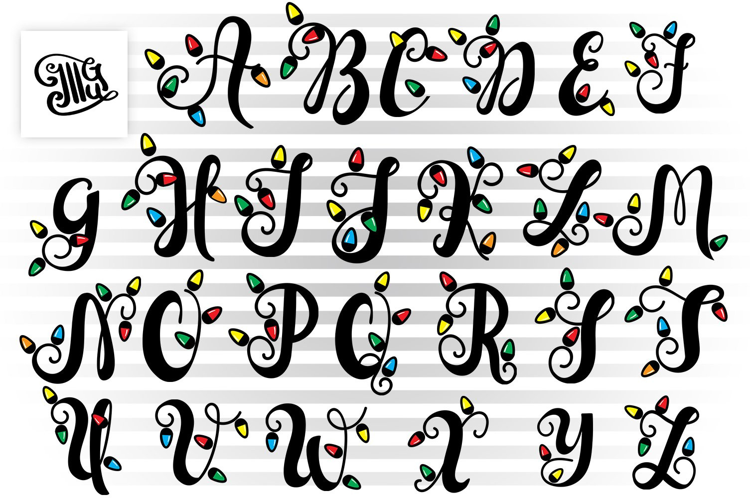 Christmas Lights Letters Svg For Christmas (380937) intended for Christmas Lights Alphabet Letters