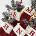 Christmas Socks Red Snowflake Alphabet Letters Christmas Knitting Throughout Christmas Alphabet Stockings