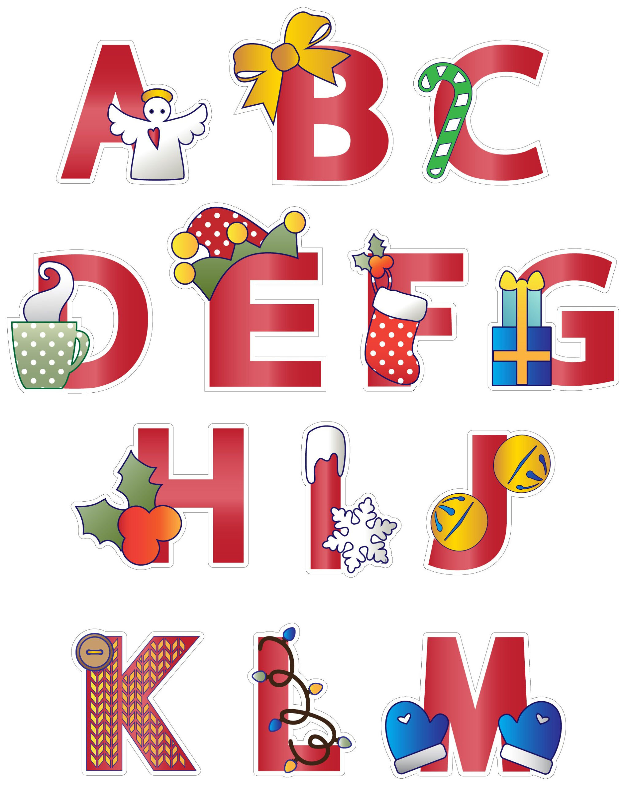 Christmas Things - Alphabet Stickers A-M |D-1236358 with Christmas Alphabet Stickers