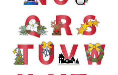 Christmas Things - Alphabet Stickers N-Z |D-1236360 throughout Christmas Alphabet Stickers