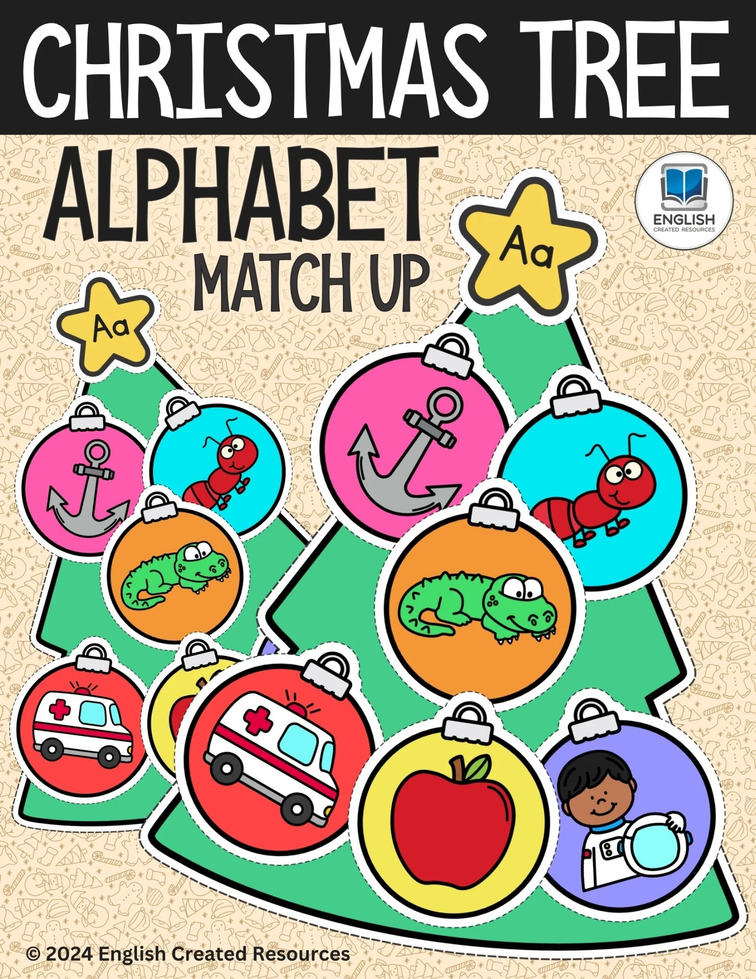 Christmas Tree Alphabet Match Up – English Created Resources with regard to Christmas Tree Alphabet Match