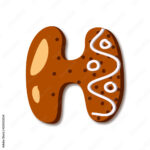 Cute Letter H In Form Of Cookies. Glazed Christmas Food Inside Christmas Food Alphabet