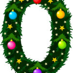 Digit 0 Design Des Weihnachten Alphabets Vektorbild Intended For Christmas Alphabet Template