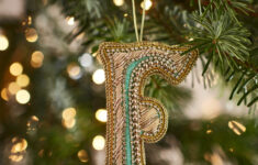 Fortnum'S Eau De Nil Embroidered Alphabet Christmas Decoration, F throughout Christmas Decorative Alphabet Letters